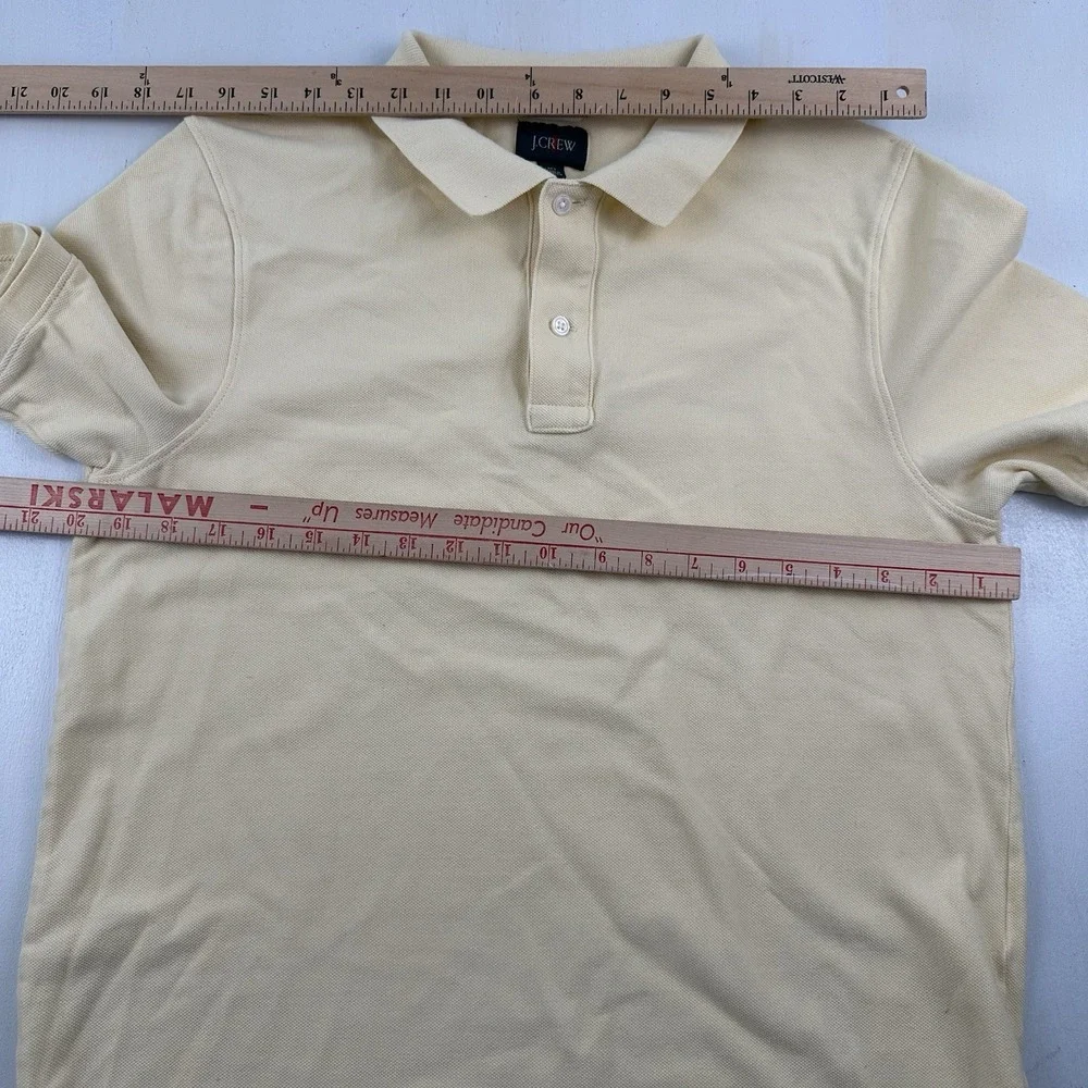 VTG 90s J Crew Oarsman Polo Shirt Mens Medium Tall MT Yellow Cotton Knit Pique